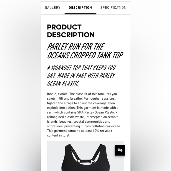 ADIDAS Parley cropped tank top bra top - Picture 9 of 10